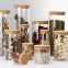 Borosilicate Glass Kitchen Use Food Storage Jar with Sealed Food Grade Bamboo Lid
