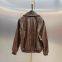 New popular autumn and winter Haining sheepskin leather jacket, women's American loose motorcycle jacket, fashionable