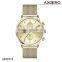 3atm Waterproof Japan Movt Quartz Watch Stainless Steel Back, Mesh Band Watch