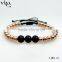 design saudi gold jewelry 3pcs 8mm black crystal macrame beads with rose gold beads jewelry hand accessories for women