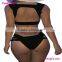 2pcs Padded Bra & High Waist Panty Bikini Set