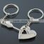 Promotion custom zinc alloy lovers heart couple keychain/
