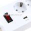 Euro French Type 4 Gang Extension Plug and Socket With Usb Port 16a 100-250v Surge Protection