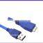 Flat Micro USB 10pin Charging cable USB3.0