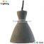 Concrete Resin big pendant light with metal canopy and copper wire