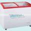 Top open door chest freezer,deep freezer with lock&key,interior lamp,inner glass door
