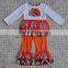 Newest design pumpkin halloween chevron ruffle pant boutique outfits