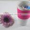 Reusable Silicone Drinking Cup Sleeve for Heat Resistant and Protection