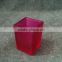 Square frosted glass candle holder
