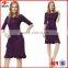 2015 purple evening dress for woman wear fashion modeling apparel / Short sleeve evening dress with ball gown prom dresses                        
                                                Quality Choice