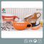 400ml Ceramic soup bowl with spoon set and flower design