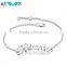 New Design Shiny Charm 925 Silver Chain Letter "Pricess" Bangle Bracelet
