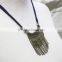 Antiqued Brass Leaf / Feather Vintage Style Necklace Royal blue Suede Necklace 2016 Fashion Style Wholesale
