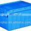 Attached lid plastic tote