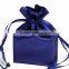 gold printed gift satin jewelry bag with double string