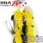 CHINAZP Special 80 Gram Weight in Stock Dyed Yellow with Stipped Rooster Feathers Turkey Chandelle Boas for Wedding Decoration