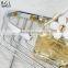 Aluminum double layers corner basket accessories for bathroom