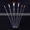 Art supplies custom personalized upscale horse hair long transparent plastic handle brush paint acrylic art brush for artist