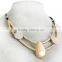 Statement necklace 2016 leather rope stainless steel necklace jewelry