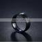 KSF IP Black Plated Titanium Wedding Ring With AAA Cubic Zirconia Matte Finished