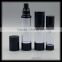 Round shape airless bottle 50ml with airless pump plastic cosmetic packaging black vacum cosmetic bottle