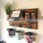 Wooden Wall Hanging Shelf With Hooks