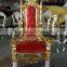 silver frame white fabric bride and groom wedding chairs