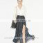 Women Lady's long black strip chffion split fomal casual fashion plus size long skirt 2015 Fashion New