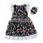 Boutique baby clothing summer new design flower girl dress baby girl fashion dress with headband