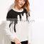2017 Fashion Womem Print Sweatshirt White Contrast Ink Drop Cotton Blends Custom Private Logo Printed Sweatshirt Manufacturer