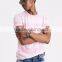 MGOO OEM Service Pink And White Horizontal Stripe T-shirts Mens Slim Fit 100% Cotton T Shirt