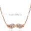 316 Titanium Stainless Steel Angel Wing Pendant Choker Chain Necklace Shiny Crystals Wing Fashion Jewelry