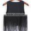 Dark Navy Beautiful Women Fashion Tassel Ombre Vest