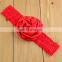 Wholesale 14 colors elastic lace band with ribbon rose for girls headband