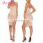 Fast Shipping nude harness v neck silk discount summer party discount women's dresses