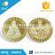 Custom cheap metal gold plated masonic coin