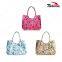 New Design Flower Series Vintage Beach Bag with Flower Print