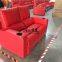 Top grain red leather cinema sofa with cool cupholder,electric home theater sofa