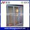 ISO9001 no distortion 60mm pvc sash white laminated glass pvc bathroom door price