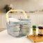 Simple Nordic Style Vegetable Fruit Condiment Caddy  Basket Wooden Handle Metal Wire Storage Laundry Basket