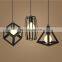 antique creative designer chandelier lamp triangle wrought iron chandelier for living room decorative