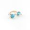 Hot new round genstone ring gold plated alloy ring for girls