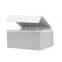 Fast shipping 25pcs square white hard cardboard flip top hamper gift box packaging