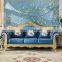 Container Royal Antique Flannel Fabric Leather Couch Living Room Sofa Set Furniture