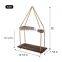 2 Tier Jute Rope Organizer Rack Floating Shelf Wall Swing Storage Shelves Wood Wall Hanging Shelf