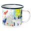 promotional imitation steel custom logo printing white printing decal enamel mug