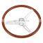 Real Wood 380mm Drift Racing Car Steering Wheel, Deep Dish Classic Car Wooden Grain Steering Wheels