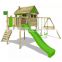 kids commercial wood park outdoor playground equipment plastic slide swing sets backyard