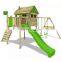 kids commercial wood park outdoor playground equipment plastic slide swing sets backyard