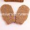 Custom Logo Natural Hemp and Bamboo Fiber Bath Shower Gloves Mitt Exfoliating and Body Scrub Silk Exfoliating Gloves